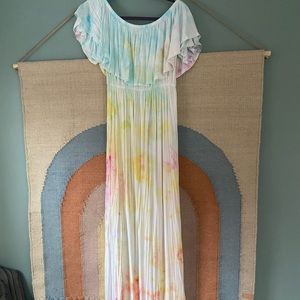 Super soft custom tie dye (by mountain high- dye) Pinkbkush maternity dress.